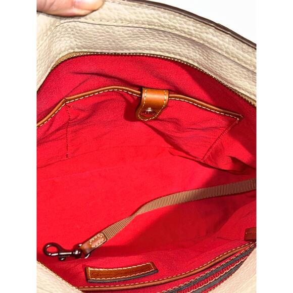 Dooney & Bourke Pebble Leather Small Lexington Tote Bag, Bone Colored - Picture 12 of 14